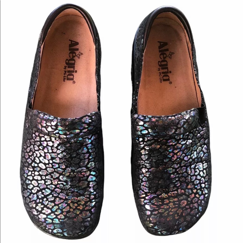 Alegria Keli Pro Jacinta Oil Iridescent Clog Shoes Women’s 39 - Picture 2 of 12